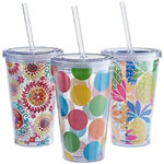 16 oz acrylic tumbler with straw