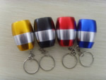 Barrel Shaped Metal LED Flashlight Keychain