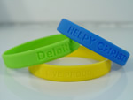 Debossed silicone bracelet