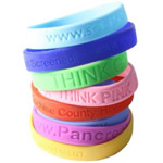 Debossed silicone bracelets