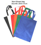 Double reinforced contrast handle non woven handbag