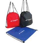 Non woven polypropylene backpack with drawstring closure