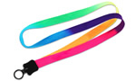 Rainbow 3/4 x 36 Multi-Color Tie-Dye Lanyard