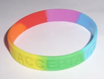 Rainbow Deboss Silicone Bracelet