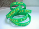 Silicone Bracelets, 100% silicon, with 1 color logo imprint