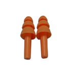 Silicone ear plug with triple flange