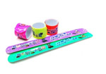 Silicone slap bracelet, slap wristband. Size: 9L x 1W.