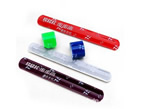 Silicone slap bracelet, with 1 color logo imprint. Size: 9L x 1W.