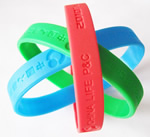 Silicone wristband, 100% silicon, debossed or embossed logo