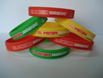 Silicone wristband, 100% silicon, with 1 color logo imprint