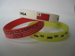 Silicone wristband, Silicon bracelet, 100% silicon, with 1 color logo imprint