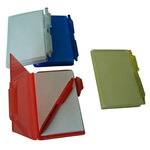 Translucent plastic note pad with pen