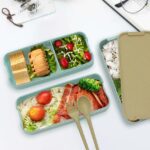 Three layers outdoor picnic wheat plastic bento box - Image 7