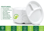 9 Inches Biodegradable Disposable 3 Compartments Plate - Image 2