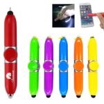 LED Flashlight Stylus Spinning Ballpoint Pen