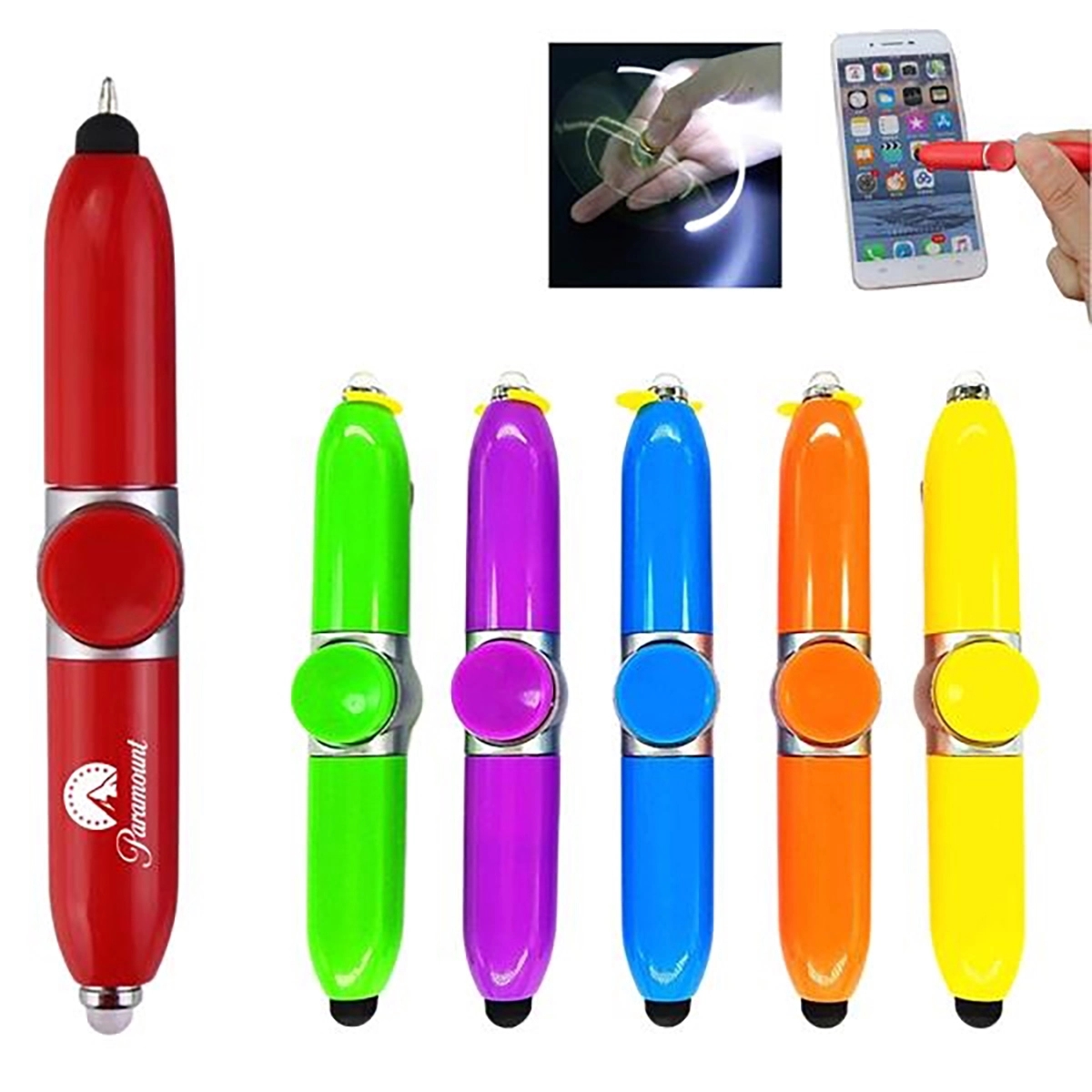 304649510.jpg LED Flashlight Stylus Spinning Ballpoint Pen - Image 1