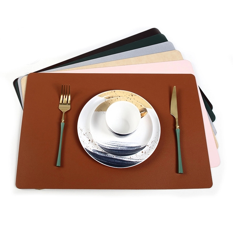 307888387.jpg Waterproof Oil-proof Leather Sector Placemat - Image 1