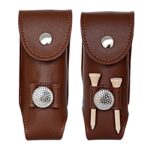 Leather Golf Ball Storage Pouch Waist Belt Carrier Bag - Image 2