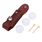 Leather Golf Ball Storage Pouch Waist Belt Carrier Bag - Image 4