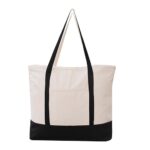 Canvas Tote Bag with an External Pocket - Image 2