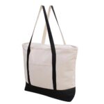 Canvas Tote Bag with an External Pocket - Image 3