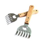 Stainless Steel Meat Claws with Long Wood Handle-2Pcs - Image 3
