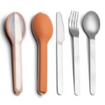 3 Pieces Portable Travel Spoon Fork Knife Cutlery Set - Image 2