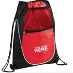 Front Zipper Trimmed Drawstring Backpack - Image 2