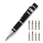 8 Bit Metal Screwdriver Tool Kit with Clip - Image 4
