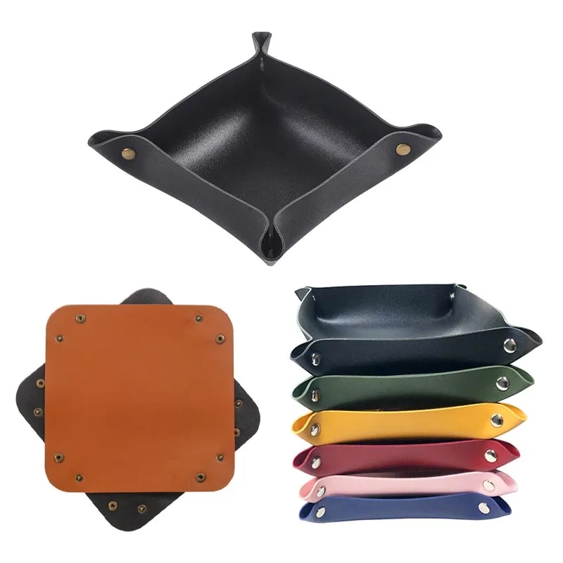 308980184.jpg Leather Storage Basket Tray - Image 1