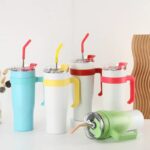 40oz stainless steel water bottle beer cup with straw - Image 4