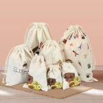 Custom Logo Shopping Bags Cotton Drawstring - Image 2