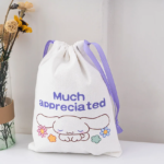 Custom Logo Shopping Bags Cotton Drawstring - Image 3