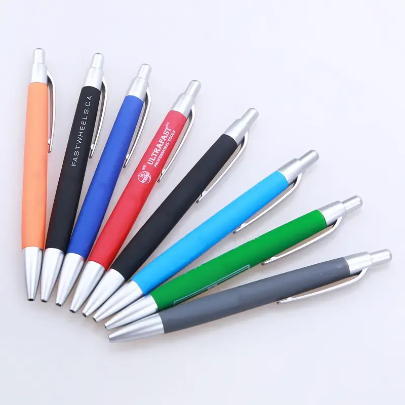 310251578.png Custom Rubber Coated Click Ballpoint Pen - Image 1