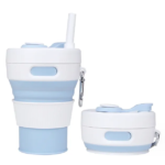 Collapsible Travel Cup Silicone Folding Bottle with Lids - Image 4
