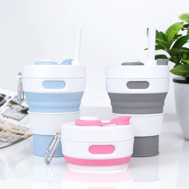 314627550.png Collapsible Travel Cup Silicone Folding Bottle with Lids - Image 1