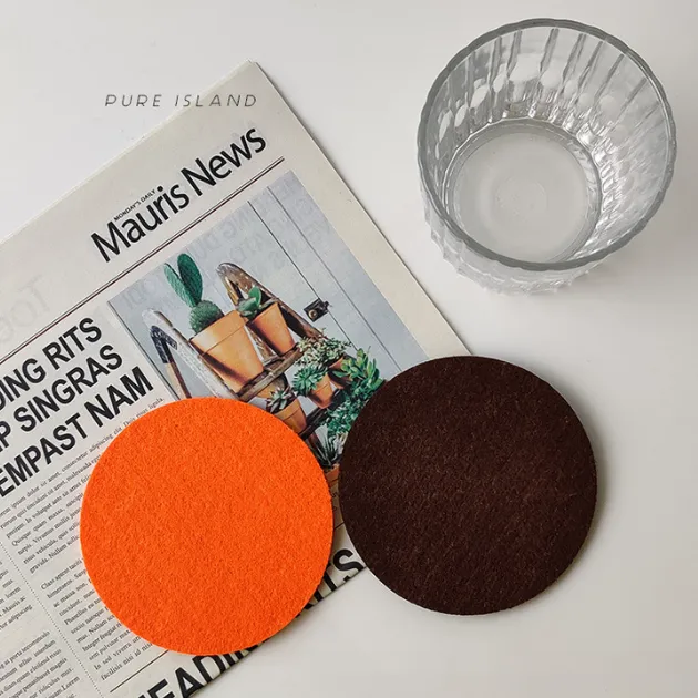 315001732.png Round Absorbent Felt Cup Coaster - Image 1
