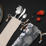 Stainless Steel Tableware set with Pouch - Image 2