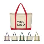 Large Cotton Canvas Boat Tote Bag