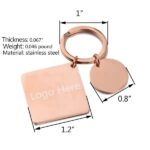 Square Stainless Steel Tag Key Chain - Image 2