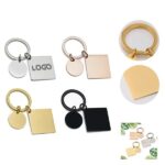 Square Stainless Steel Tag Key Chain - Image 3