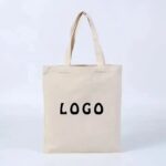 Natural Cotton Solid Color Canvas Tote Bag - Image 3