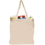 Natural Cotton Solid Color Canvas Tote Bag - Image 2