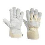 Double leather work gloves