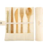Bamboo Travel Utensils Set with Carrying Case - Image 2