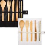 Bamboo Travel Utensils Set with Carrying Case - Image 3