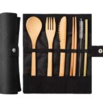 Bamboo Travel Utensils Set with Carrying Case - Image 4