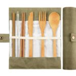 Bamboo Travel Utensils Set with Carrying Case