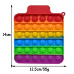 Square Bubble Fidget Sensory Toy With Carabiner - Image 4