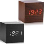 Wooden Cube Digital Alarm Clock